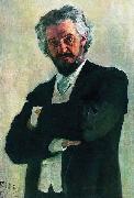 Ilya Repin Portrait of the cellist Aleksander Valerianovich Wierzbillowicz oil painting on canvas